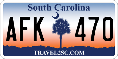 SC license plate AFK470