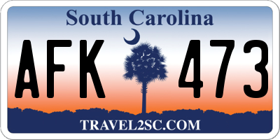 SC license plate AFK473