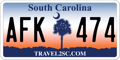 SC license plate AFK474