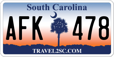 SC license plate AFK478
