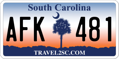 SC license plate AFK481