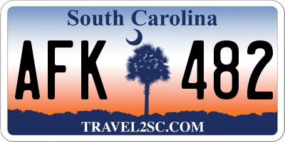 SC license plate AFK482