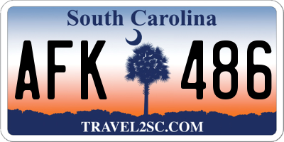 SC license plate AFK486