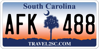 SC license plate AFK488