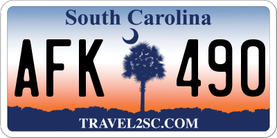SC license plate AFK490