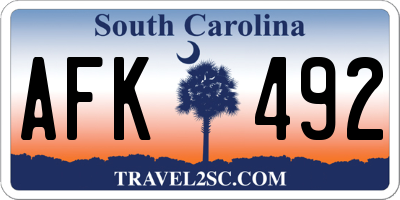 SC license plate AFK492