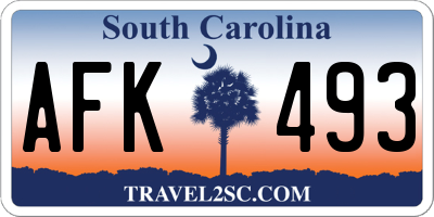 SC license plate AFK493