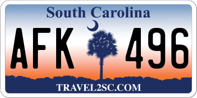 SC license plate AFK496
