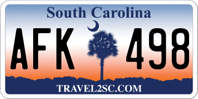 SC license plate AFK498