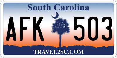 SC license plate AFK503