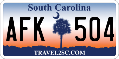 SC license plate AFK504