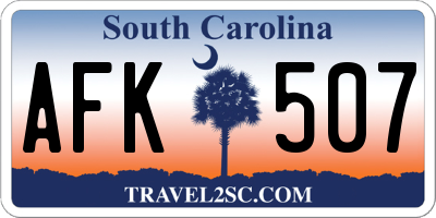 SC license plate AFK507