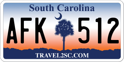 SC license plate AFK512