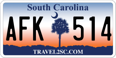 SC license plate AFK514