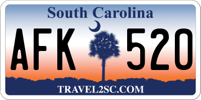 SC license plate AFK520