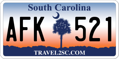 SC license plate AFK521