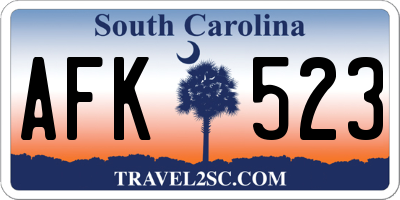 SC license plate AFK523