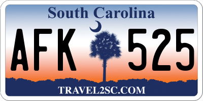 SC license plate AFK525