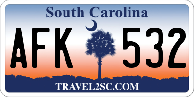 SC license plate AFK532