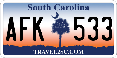 SC license plate AFK533