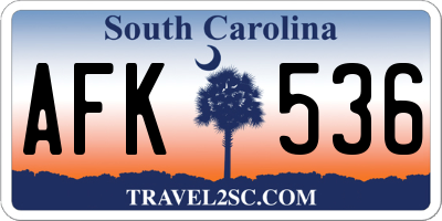 SC license plate AFK536