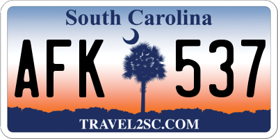 SC license plate AFK537
