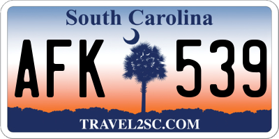 SC license plate AFK539