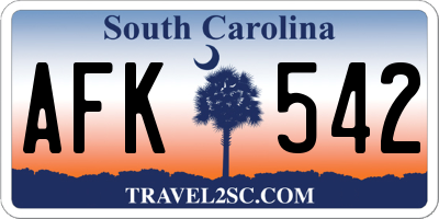 SC license plate AFK542