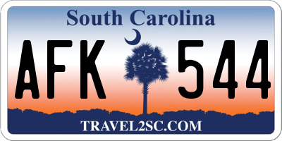 SC license plate AFK544