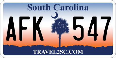 SC license plate AFK547