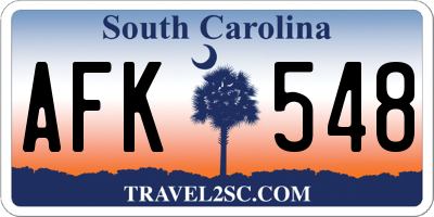 SC license plate AFK548