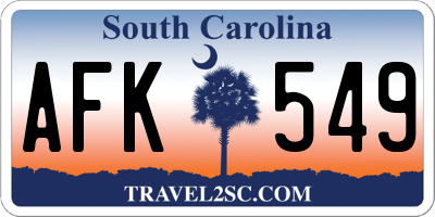 SC license plate AFK549