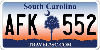 SC license plate AFK552