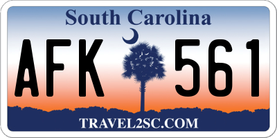 SC license plate AFK561