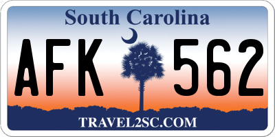 SC license plate AFK562