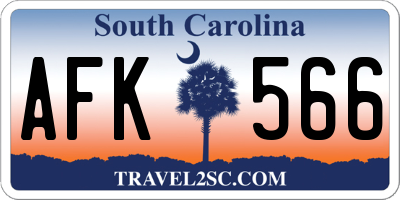 SC license plate AFK566