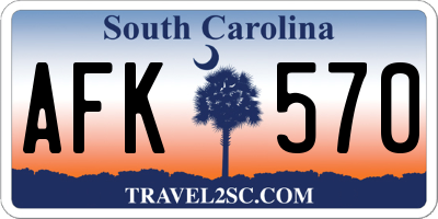 SC license plate AFK570