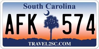 SC license plate AFK574