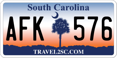 SC license plate AFK576