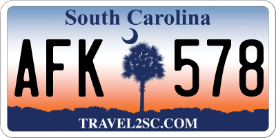 SC license plate AFK578