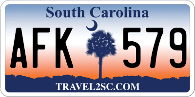 SC license plate AFK579