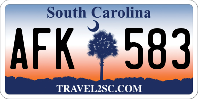 SC license plate AFK583