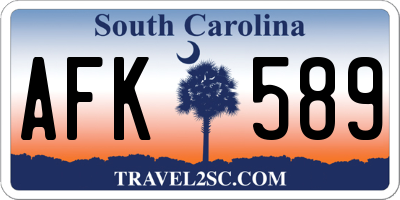 SC license plate AFK589