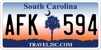 SC license plate AFK594