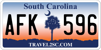 SC license plate AFK596