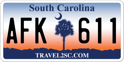 SC license plate AFK611