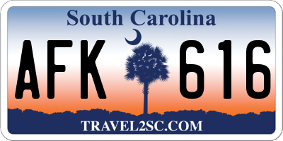 SC license plate AFK616