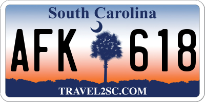 SC license plate AFK618