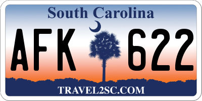SC license plate AFK622