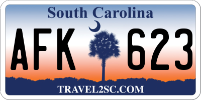 SC license plate AFK623